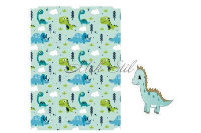 Детска колекция  Детски одеяла Детско одеяло Динозаври в зелено 